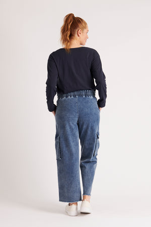 Cargo Wide Leg Pant - Vintage Blue