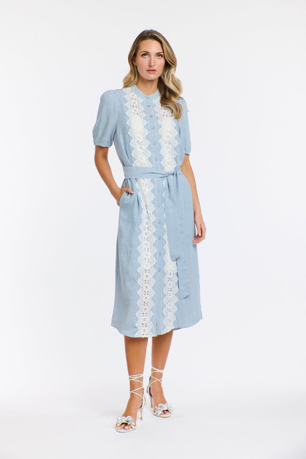 Scout Sky Blue Lace Shirtdress