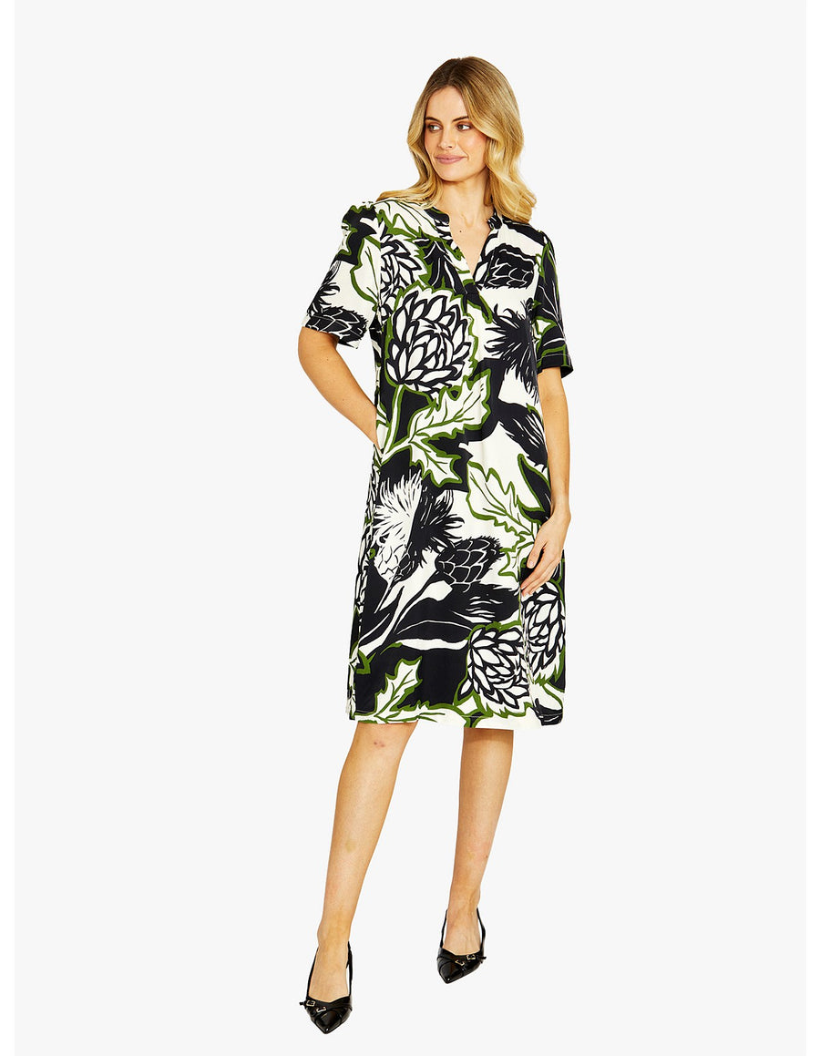 Abstract Floral Shift Dress