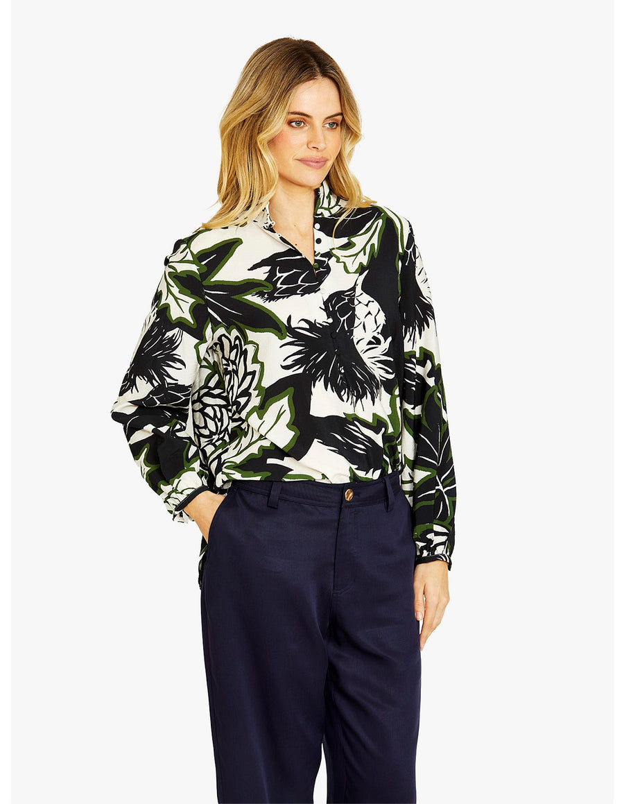 Camille Abstract Floral Print Blouse