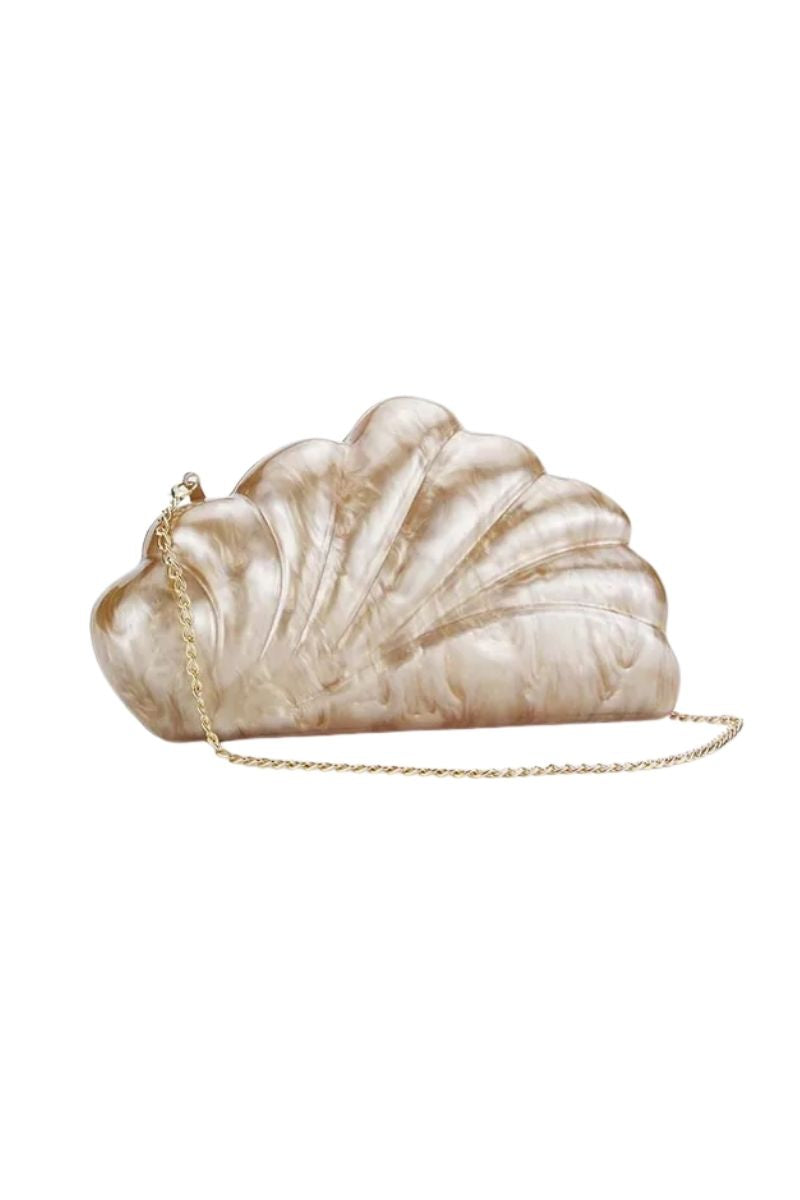 Pearlescent Shell Clutch