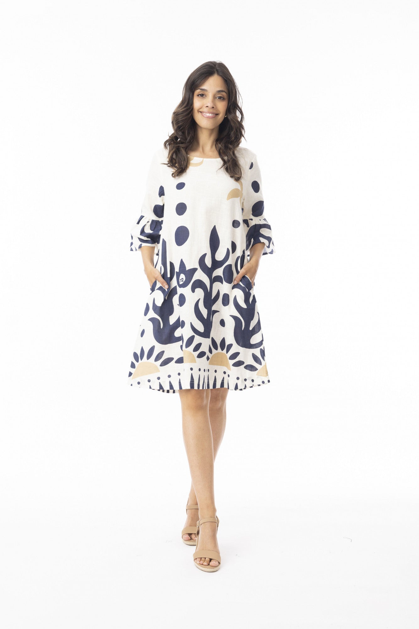 Nazca Contemporary Frill Sleeve Dress