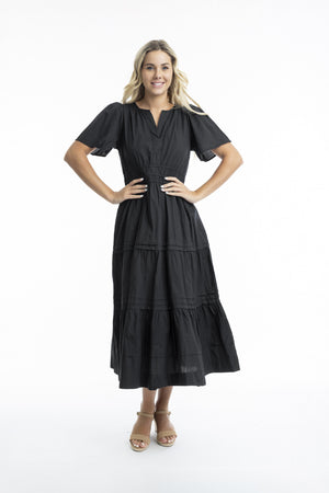 Essentials Poplin Maxi Dress - Black