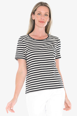 Stripe Short Sleeve Tee - Black/Flax