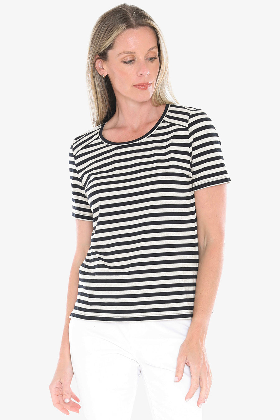 Stripe Short Sleeve Tee - Black/Flax