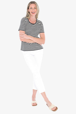 Stripe Short Sleeve Tee - Black/Flax