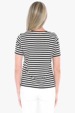Stripe Short Sleeve Tee - Black/Flax