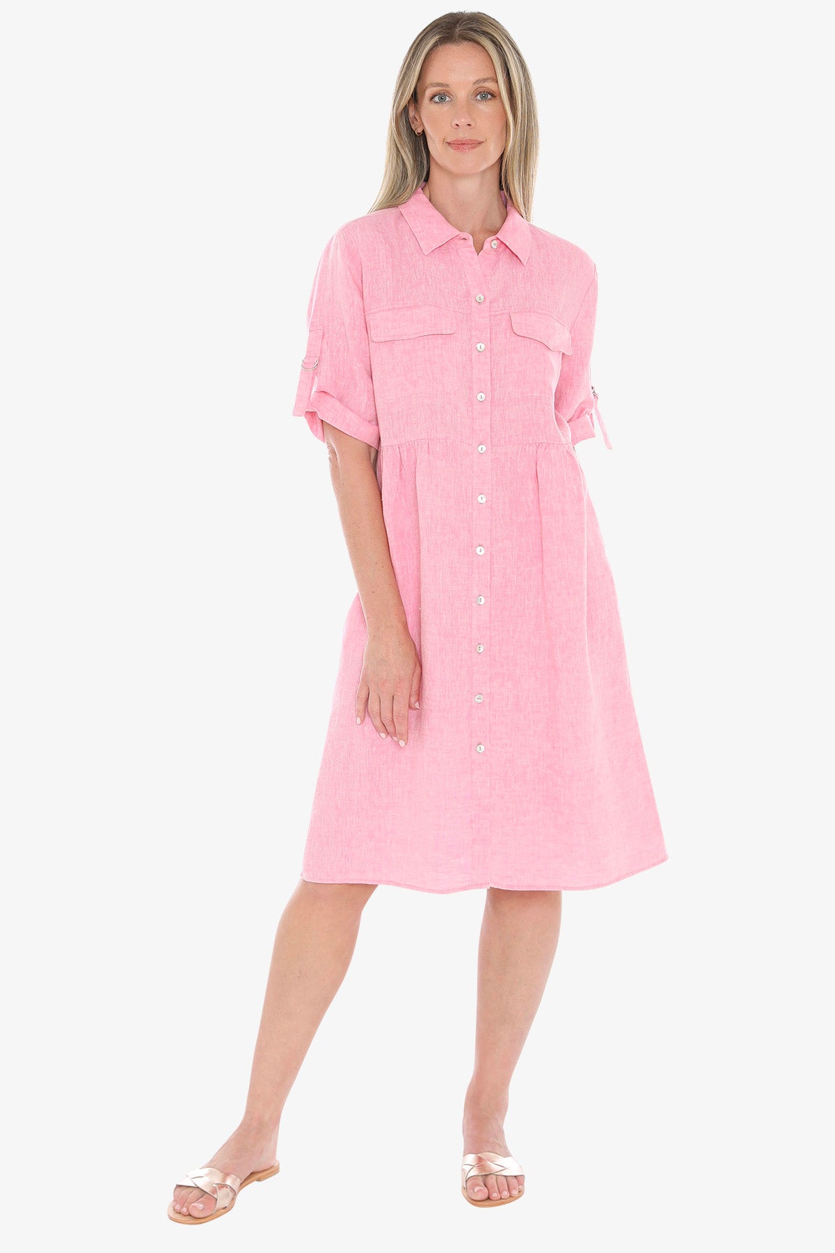D-Ring Sleeve Dress - Flamingo