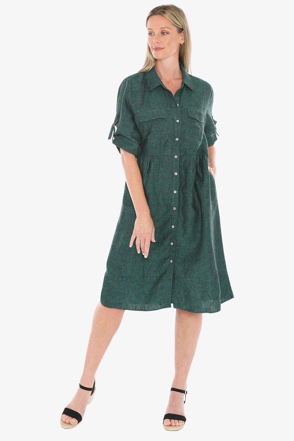 D-Ring Sleeve Dress - Pine