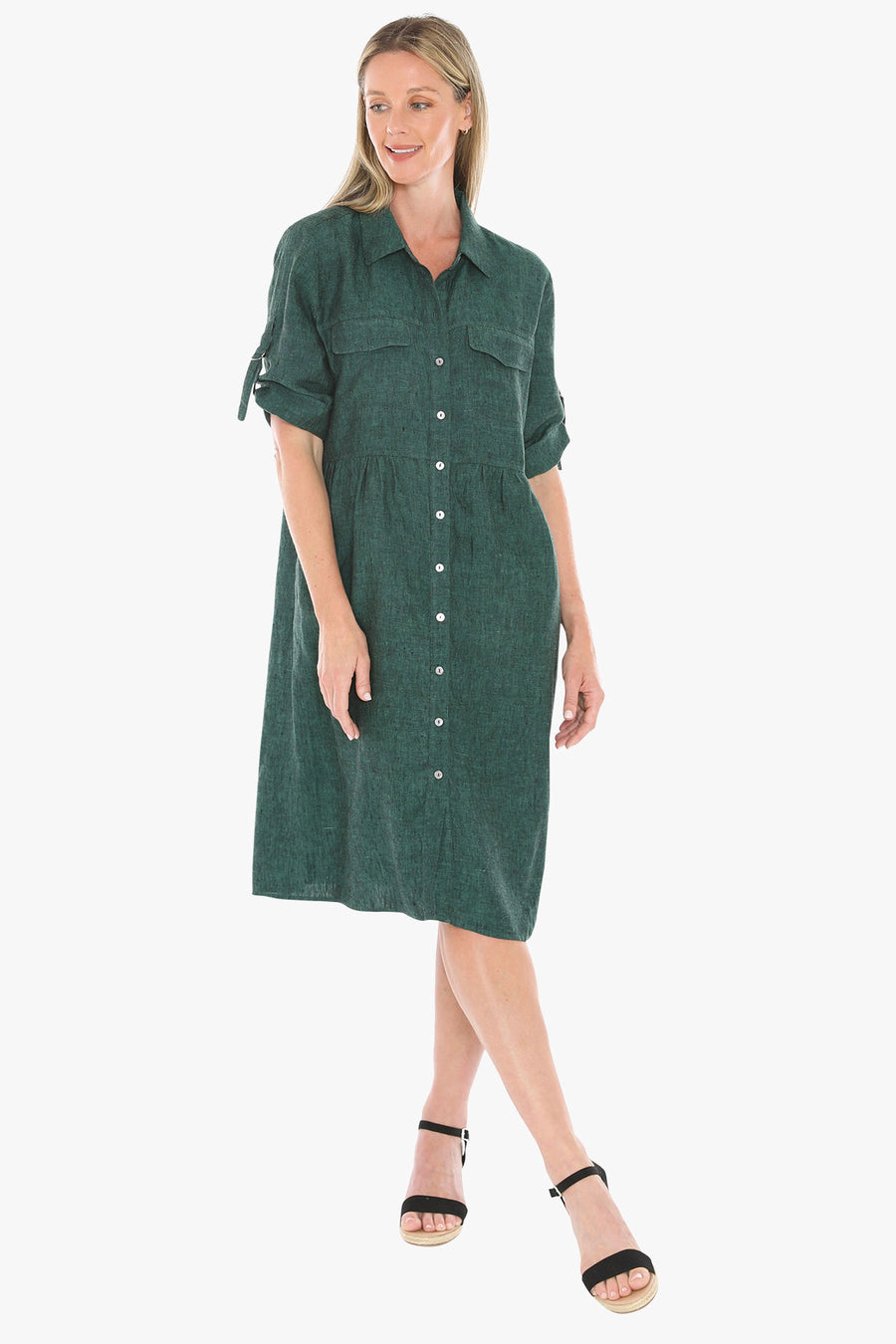 D-Ring Sleeve Dress - Pine