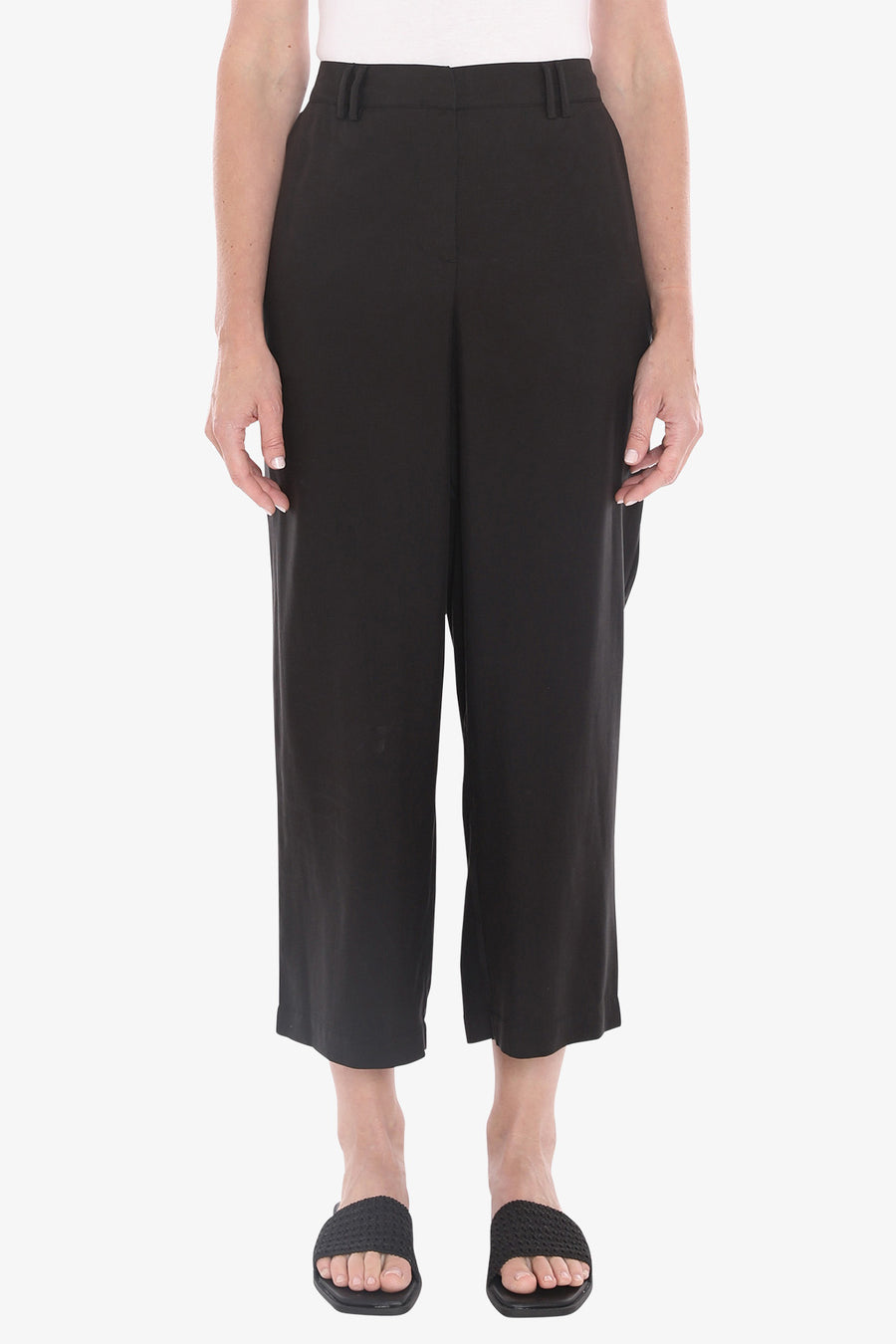 Flat Front Pants - Black
