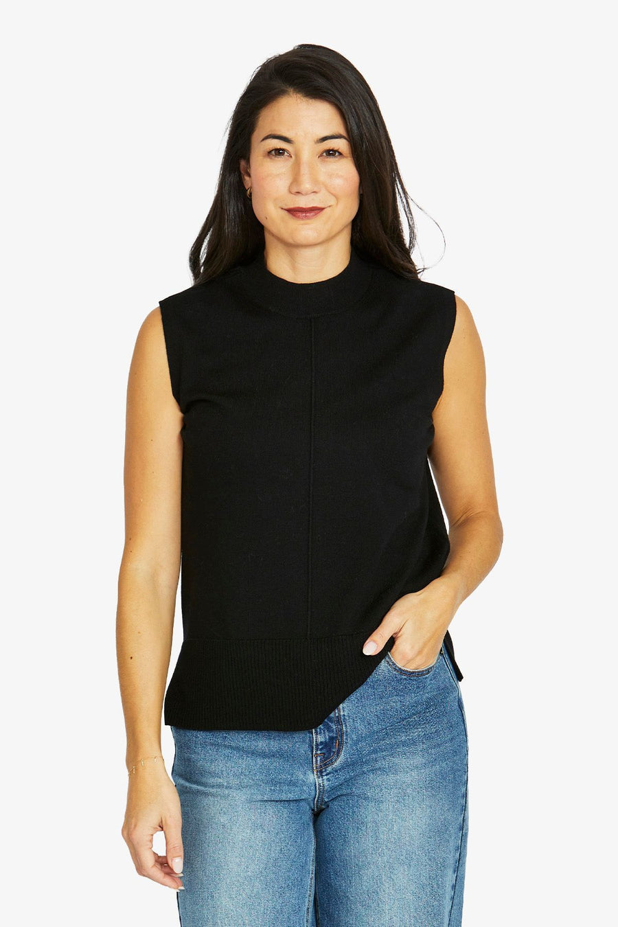 Seam Detail Vest - Black