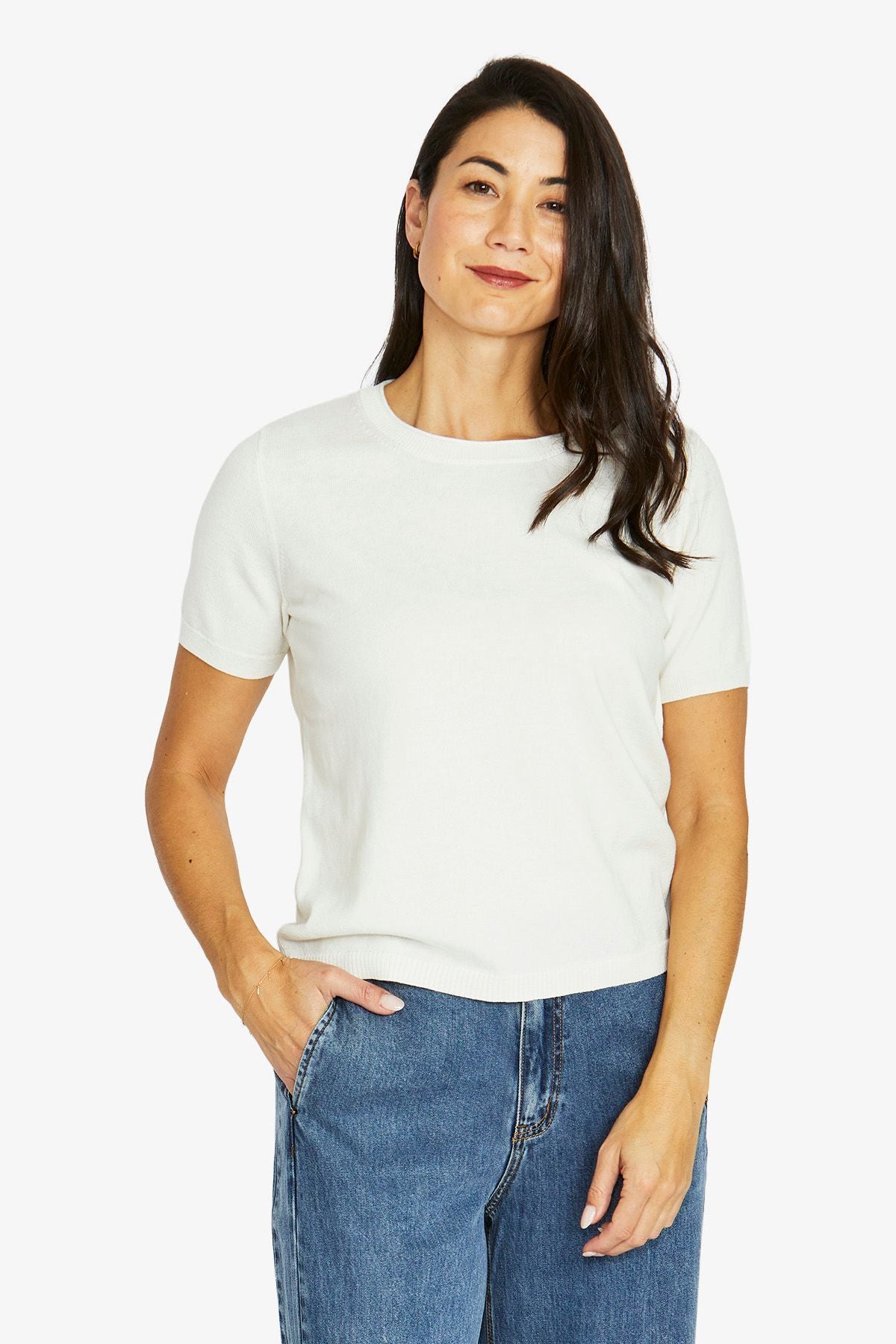 S/S Knit Top - Vanilla