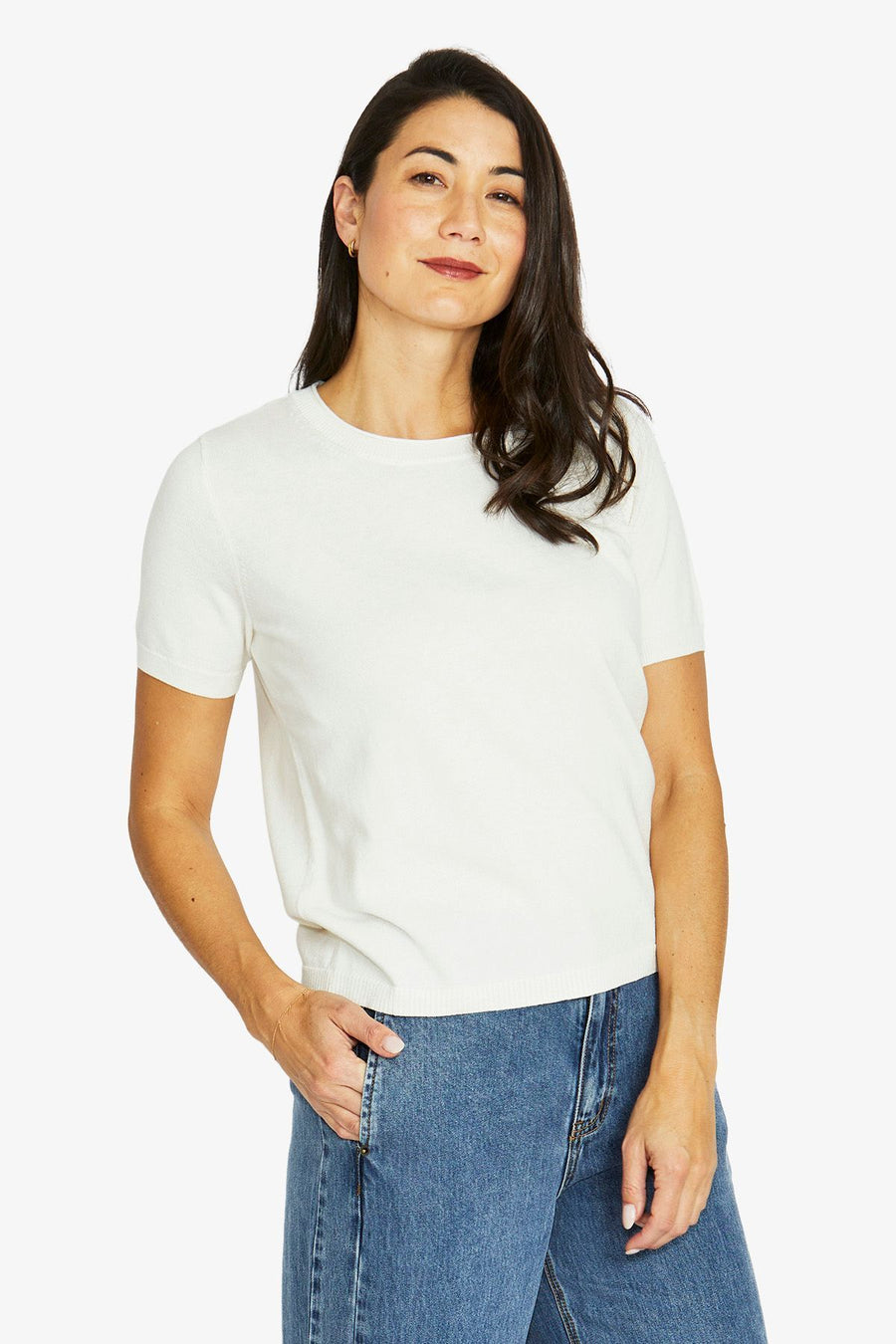 S/S Knit Top - Vanilla