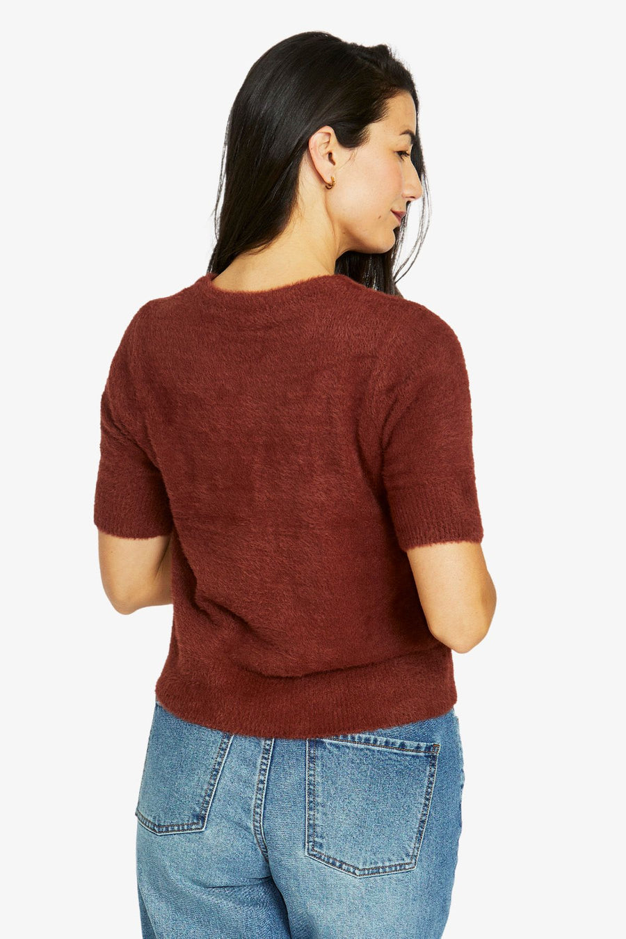 Fluffly S/S Crew Knit - Russet