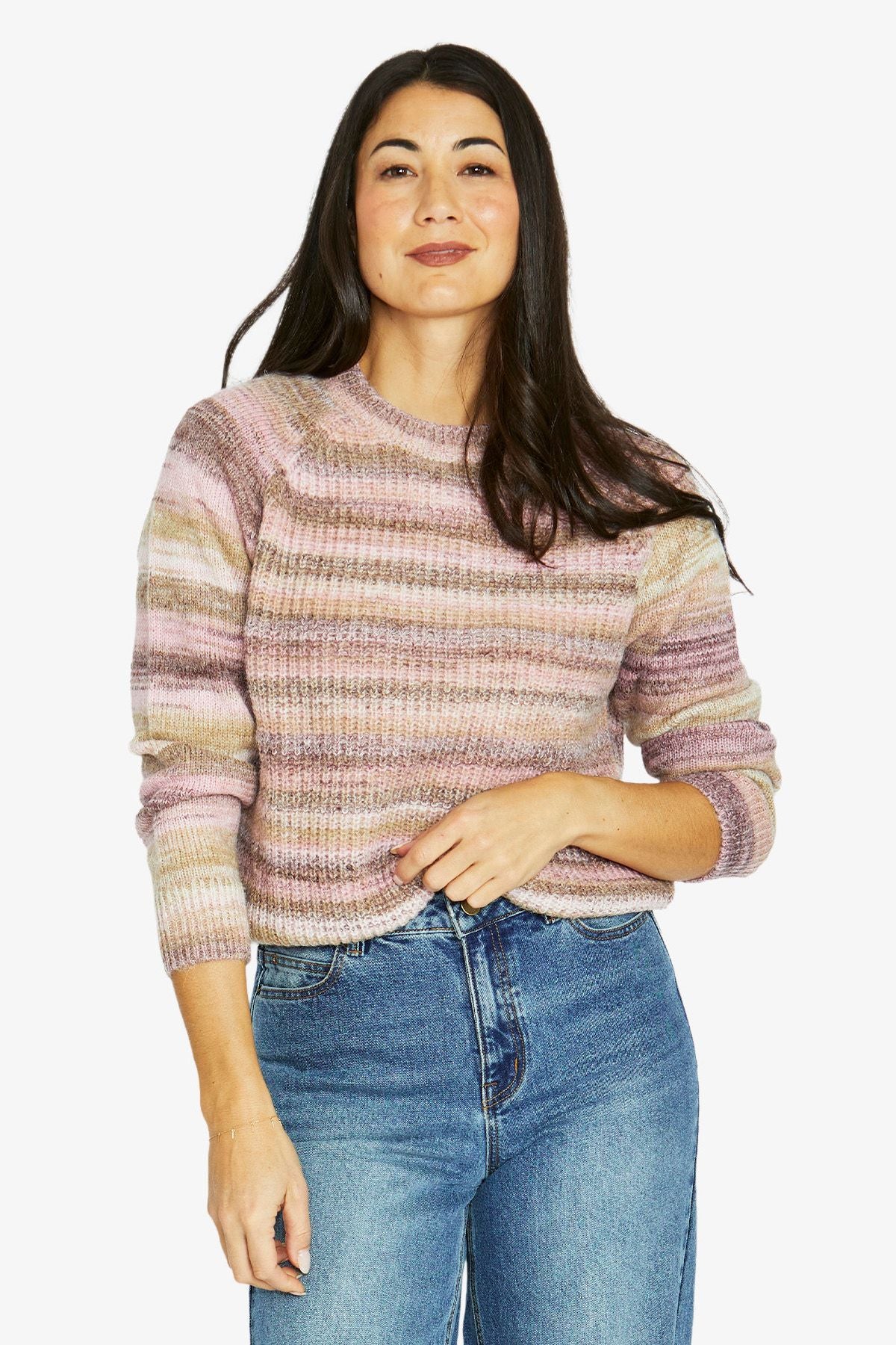 Space Dye Pullover - Raisin