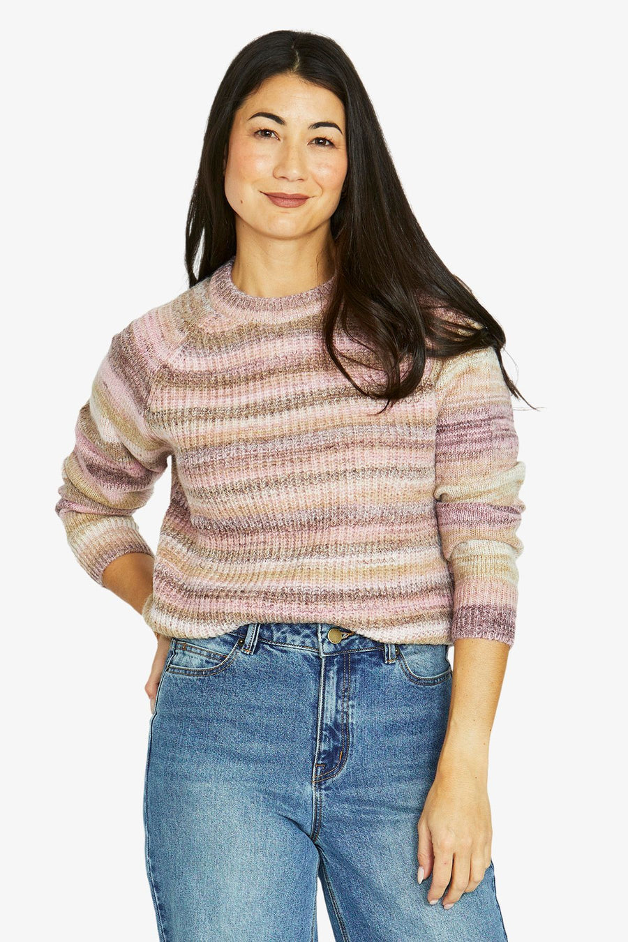 Space Dye Pullover - Raisin