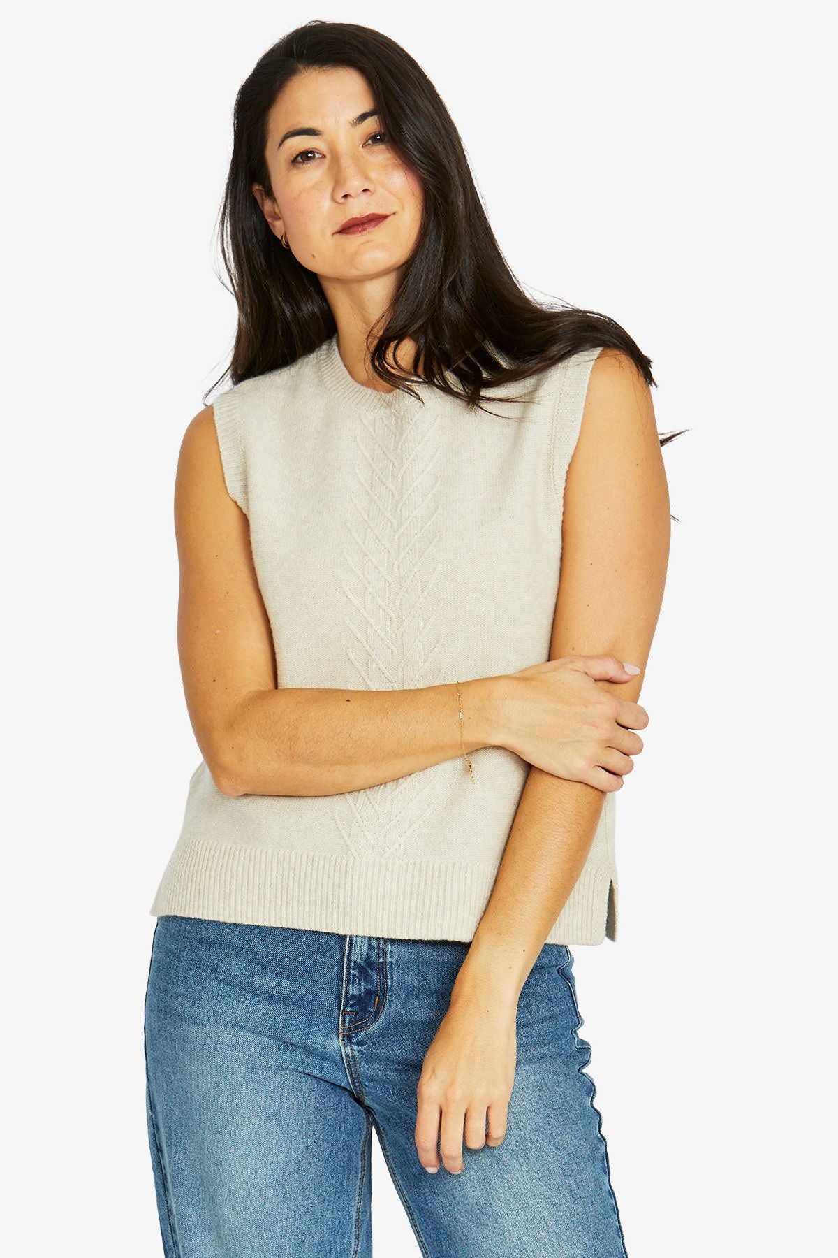 Reverse Jersey Vest - Natural