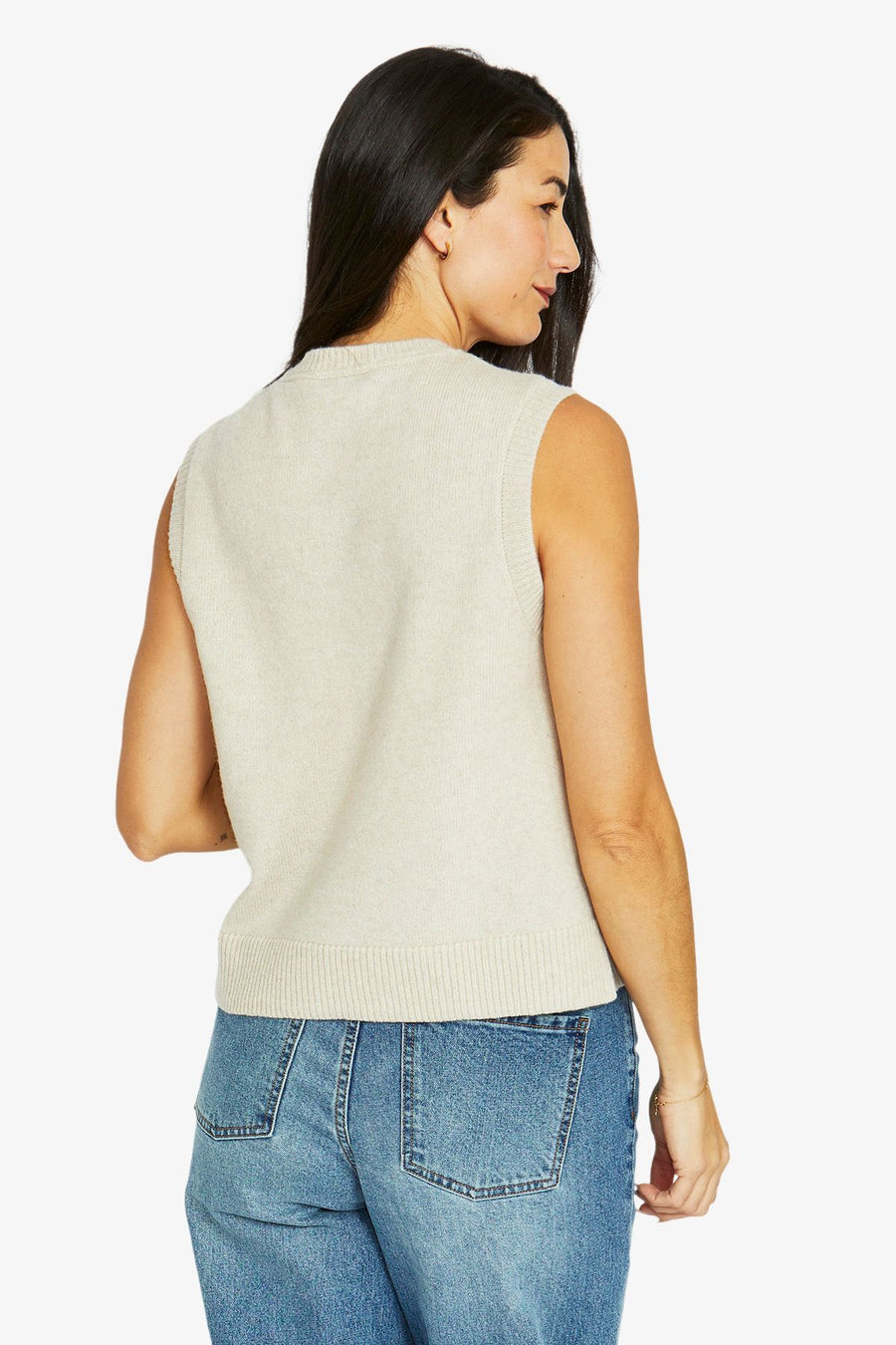 Reverse Jersey Vest - Natural