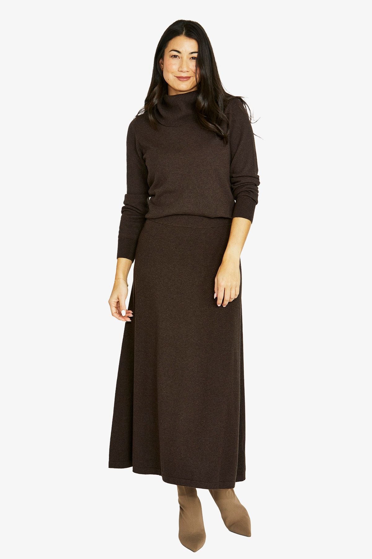 A-Line Skirt - Dark Chocolate Marle