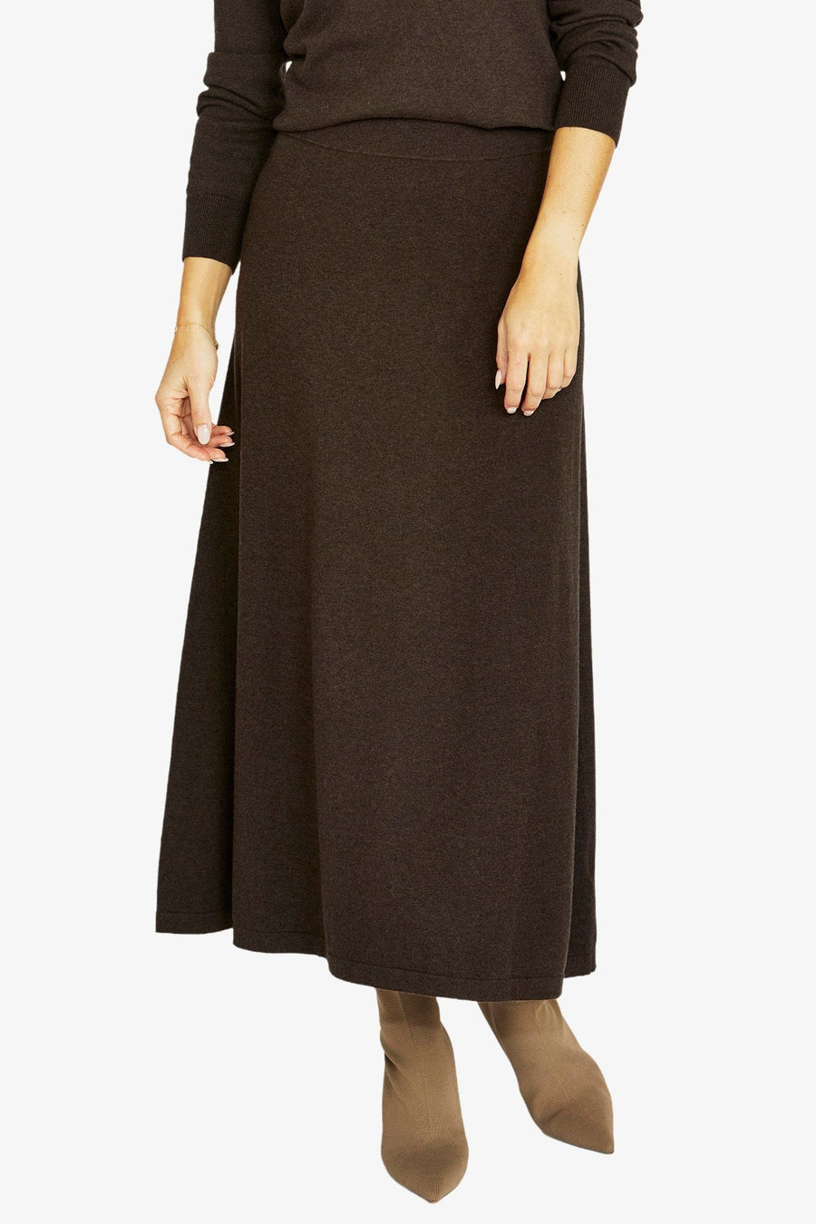 A-Line Skirt - Dark Chocolate Marle