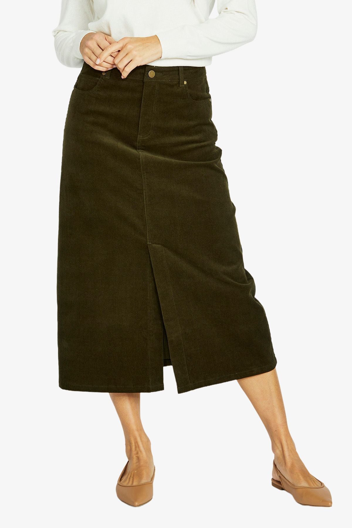 Cord Skirt - Khaki