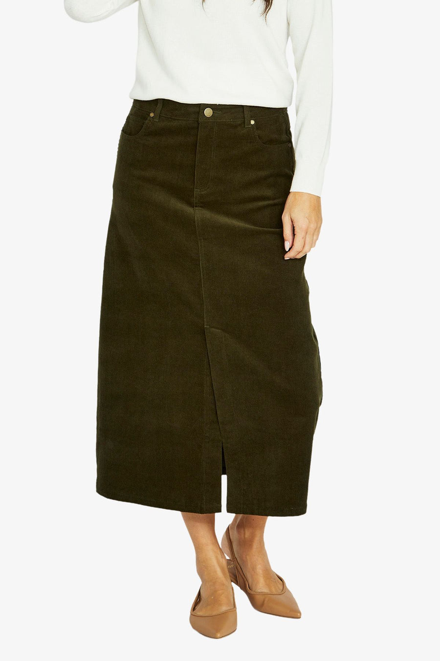 Cord Skirt - Khaki