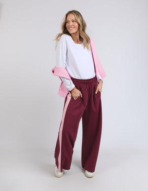 Carmen Wide Leg Pant - Merlot/Pink