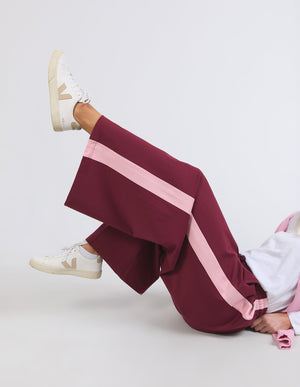Carmen Wide Leg Pant - Merlot/Pink