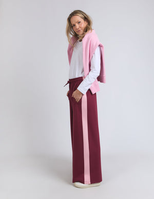 Carmen Wide Leg Pant - Merlot/Pink