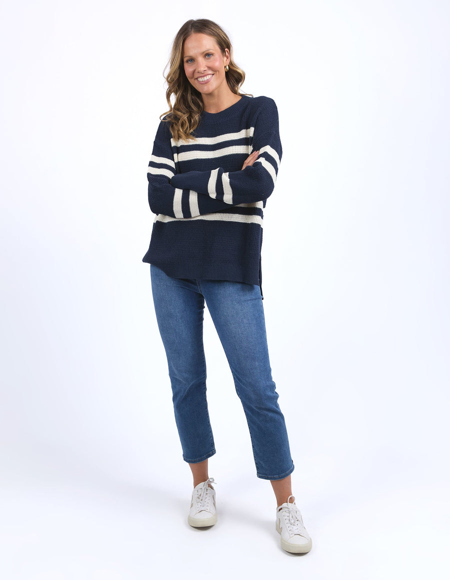Allegra Crew Knit - Navy