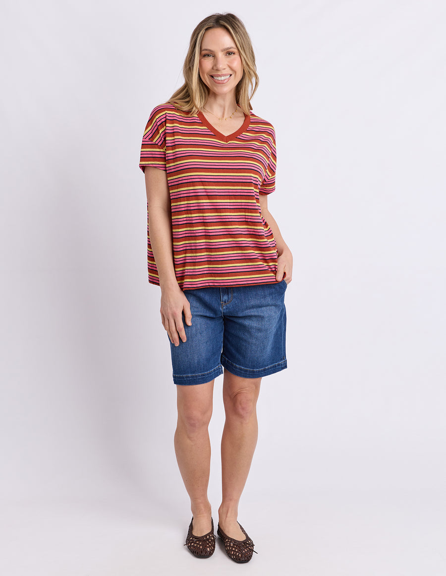 First Light Tee - Multicoloured Stripes