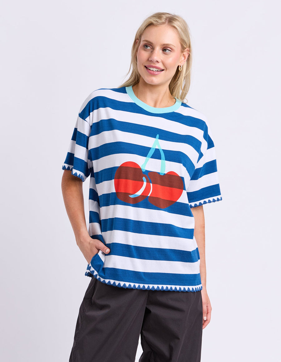 Cherry Tee - China Blue Stripe