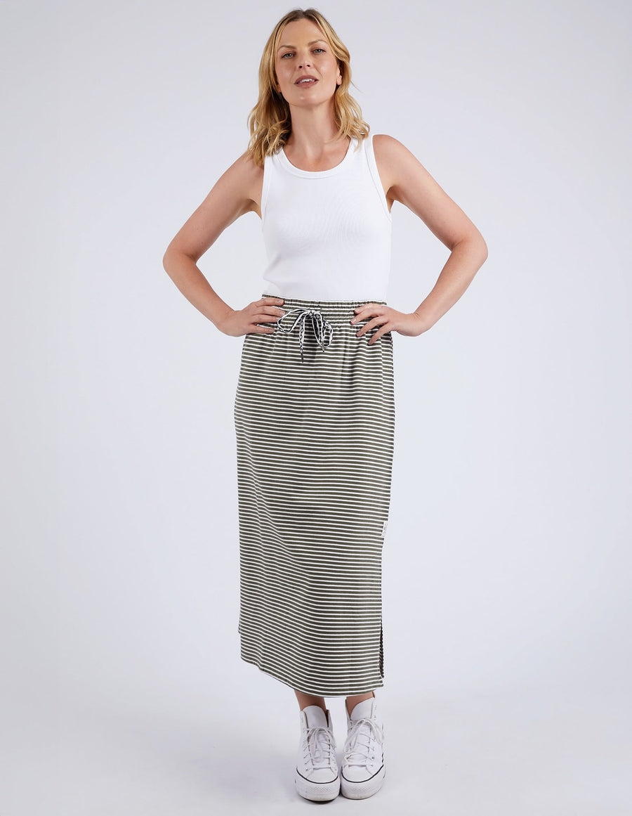 Travel Skirt - Khaki & White