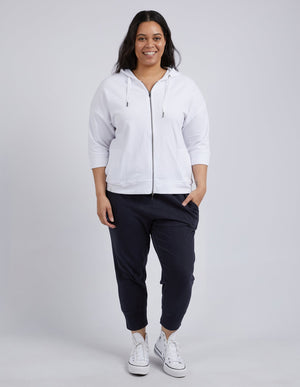 Beachy Zip Hoodie - White