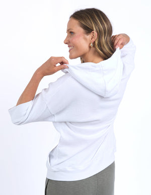 Beachy Zip Hoodie - White