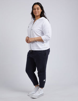 Beachy Zip Hoodie - White