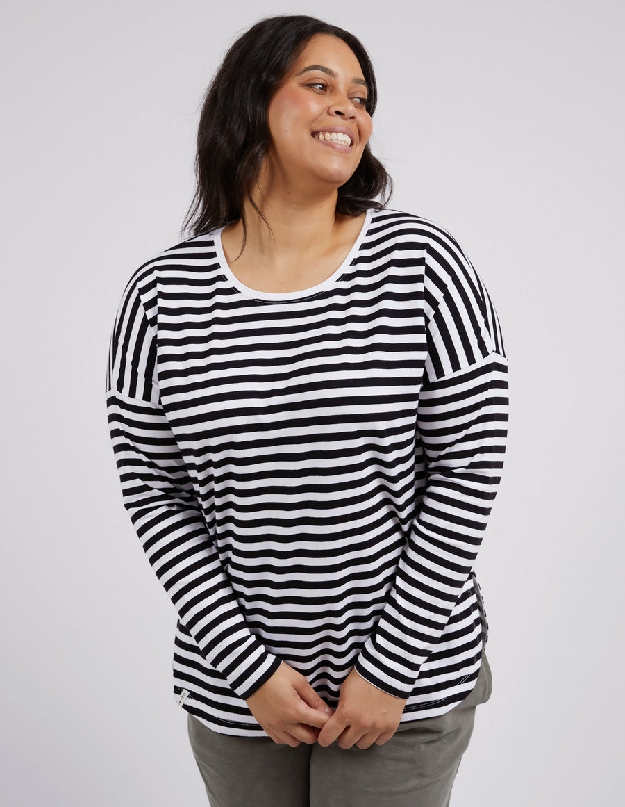 Lauren L/S Tee - Black and White Stripe