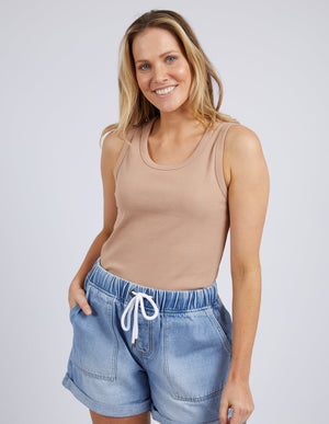 Rib Crew Tank - Mocha