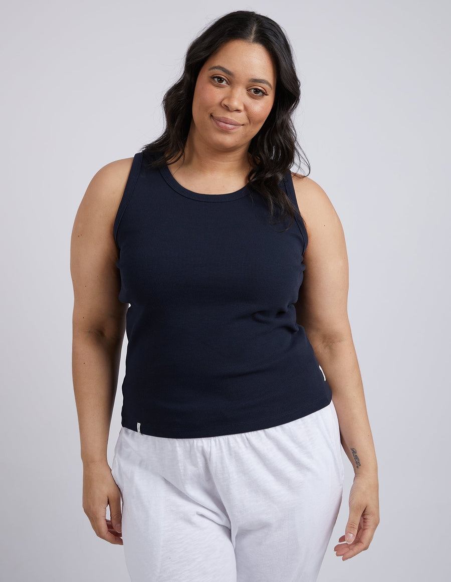 Rib Crew Tank - Dark Sapphire
