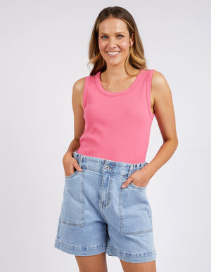 Rib Crew Tank - Pink Lemonade