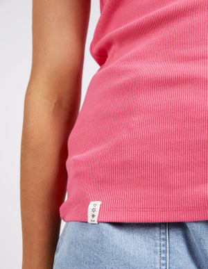 Rib Crew Tank - Pink Lemonade