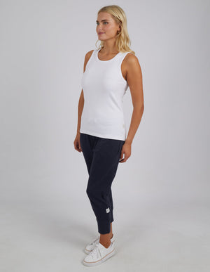 Rib Crew Tank - White
