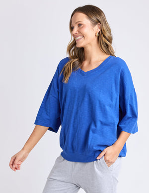 Mazie Vee Neck - French Blue