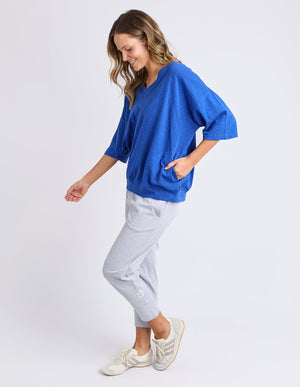 Mazie Vee Neck - French Blue