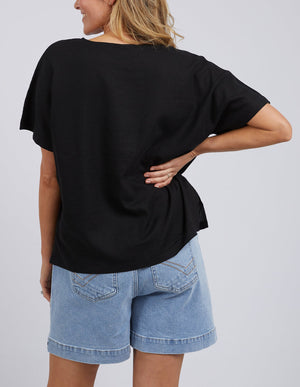 Curtis Woven Tee - Black
