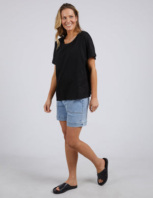 Curtis Woven Tee - Black