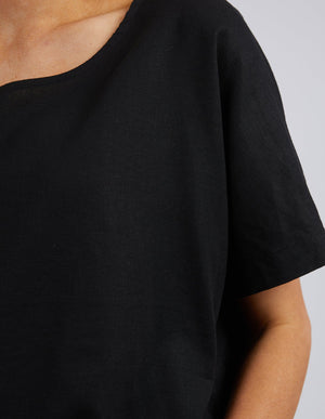 Curtis Woven Tee - Black