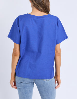 Curtis Woven Tee - Ocean
