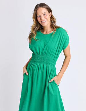 Nelle Midi Dress - Pine Green